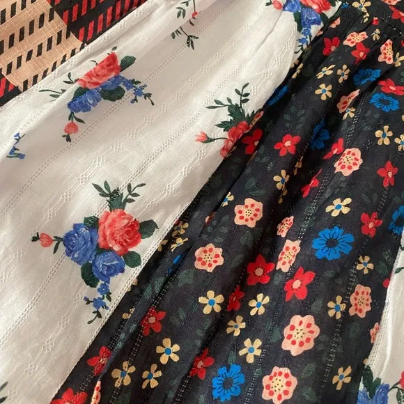 🆕 FUN patchwork skirt from ANTHROPOLOGIE ❤️flattering and fully lined!