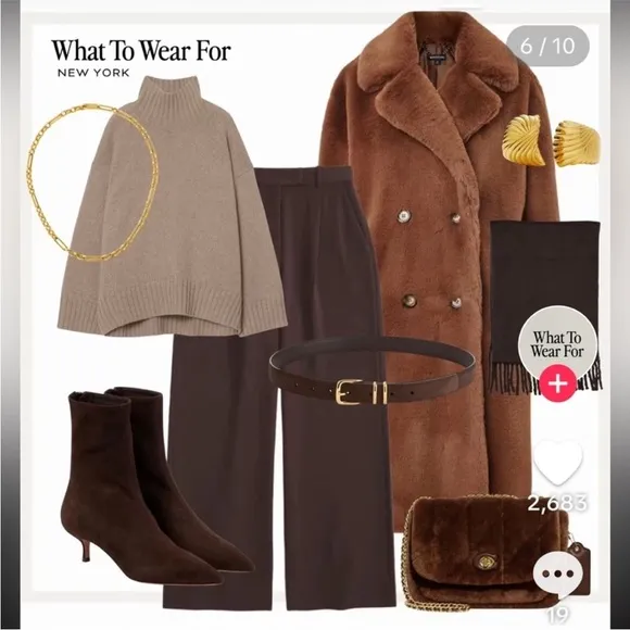 🇪🇸 Joie double breasted pea coat overcoat notched collar pockets brown wool
