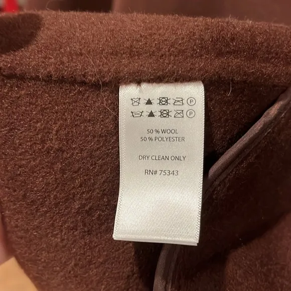 🇪🇸 Joie double breasted pea coat overcoat notched collar pockets brown wool
