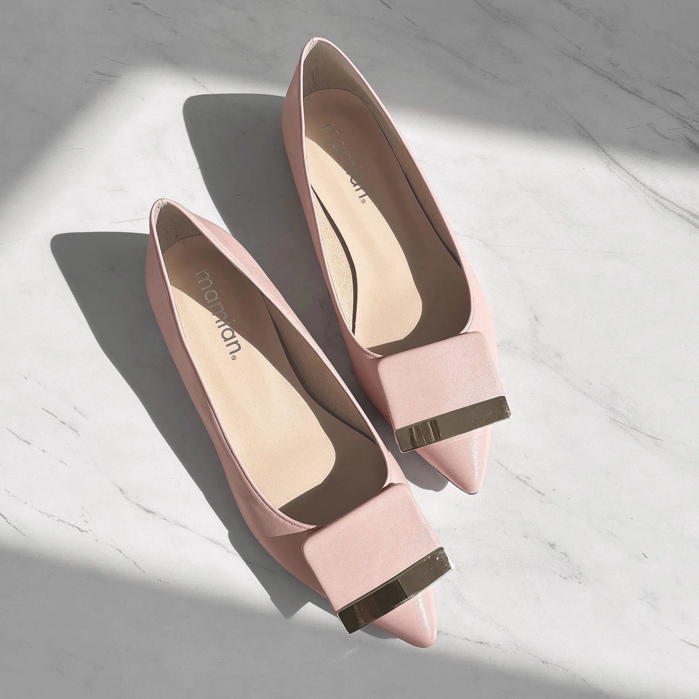 10% OFF: 2024SS: Accent Buckle Flat Shoes (m17006) Pink