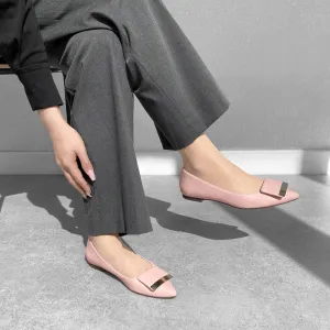 10% OFF: 2024SS: Accent Buckle Flat Shoes (m17006) Pink