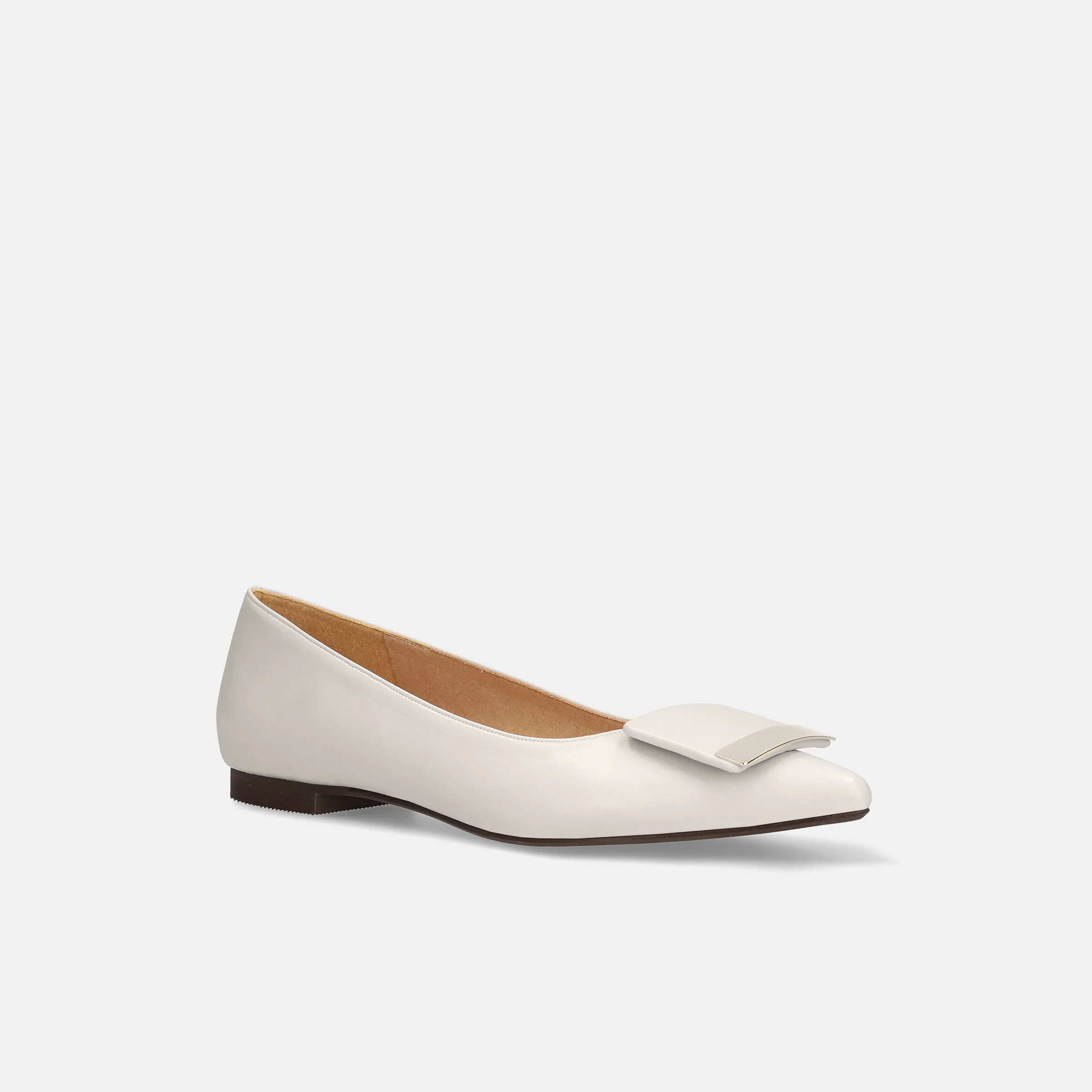 10% OFF: 2024SS: Accent Buckle Flat Shoes (m17006) White Gray