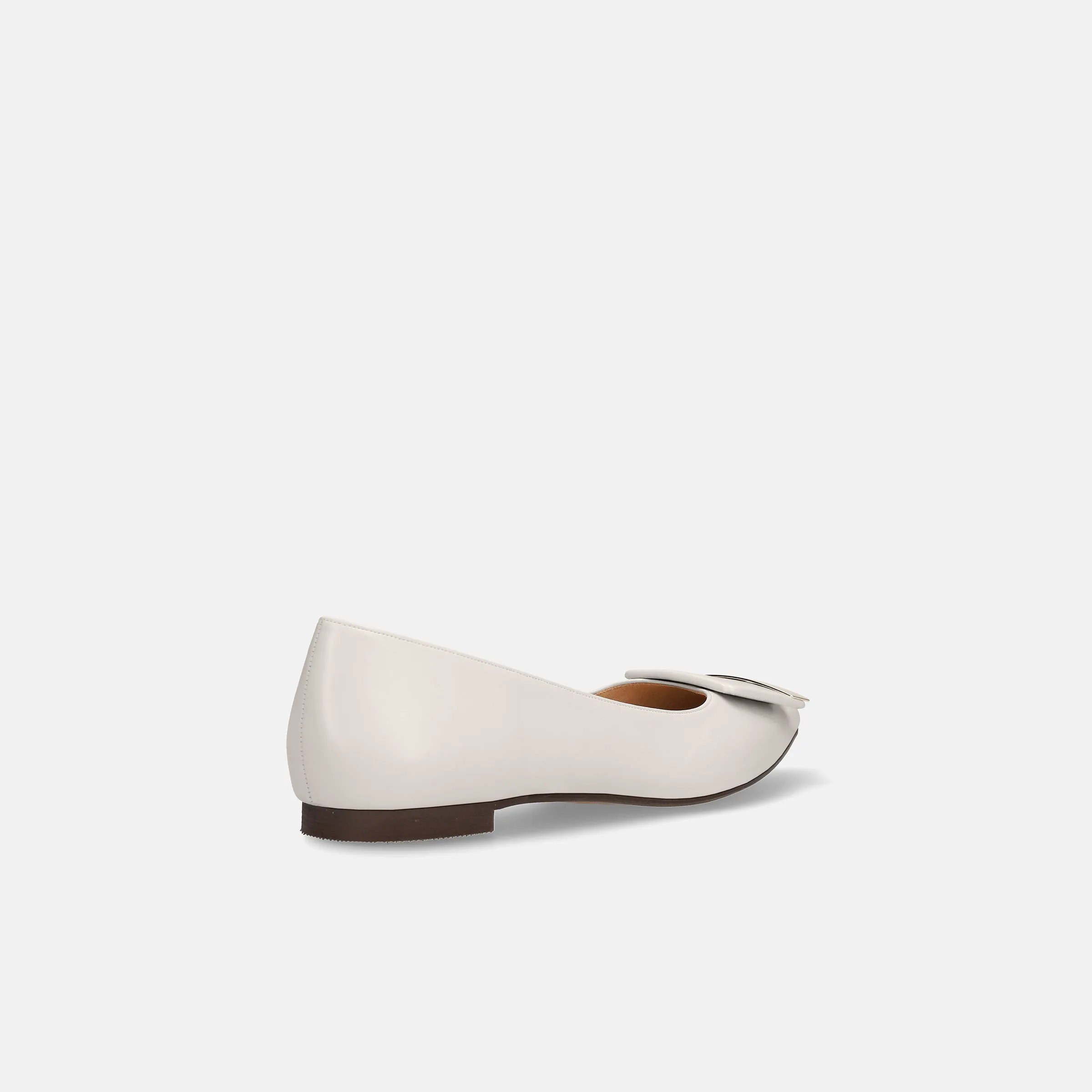 10% OFF: 2024SS: Accent Buckle Flat Shoes (m17006) White Gray