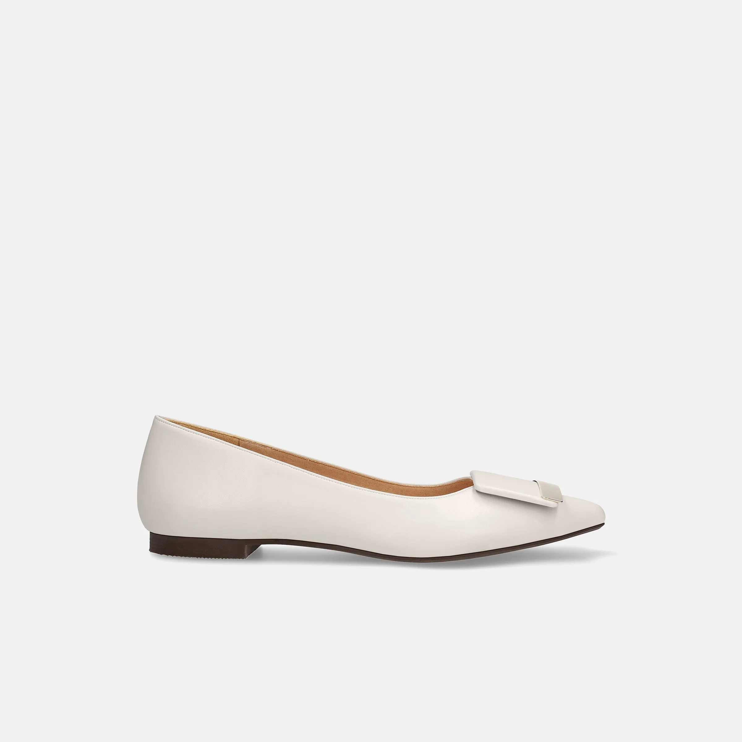 10% OFF: 2024SS: Accent Buckle Flat Shoes (m17006) White Gray