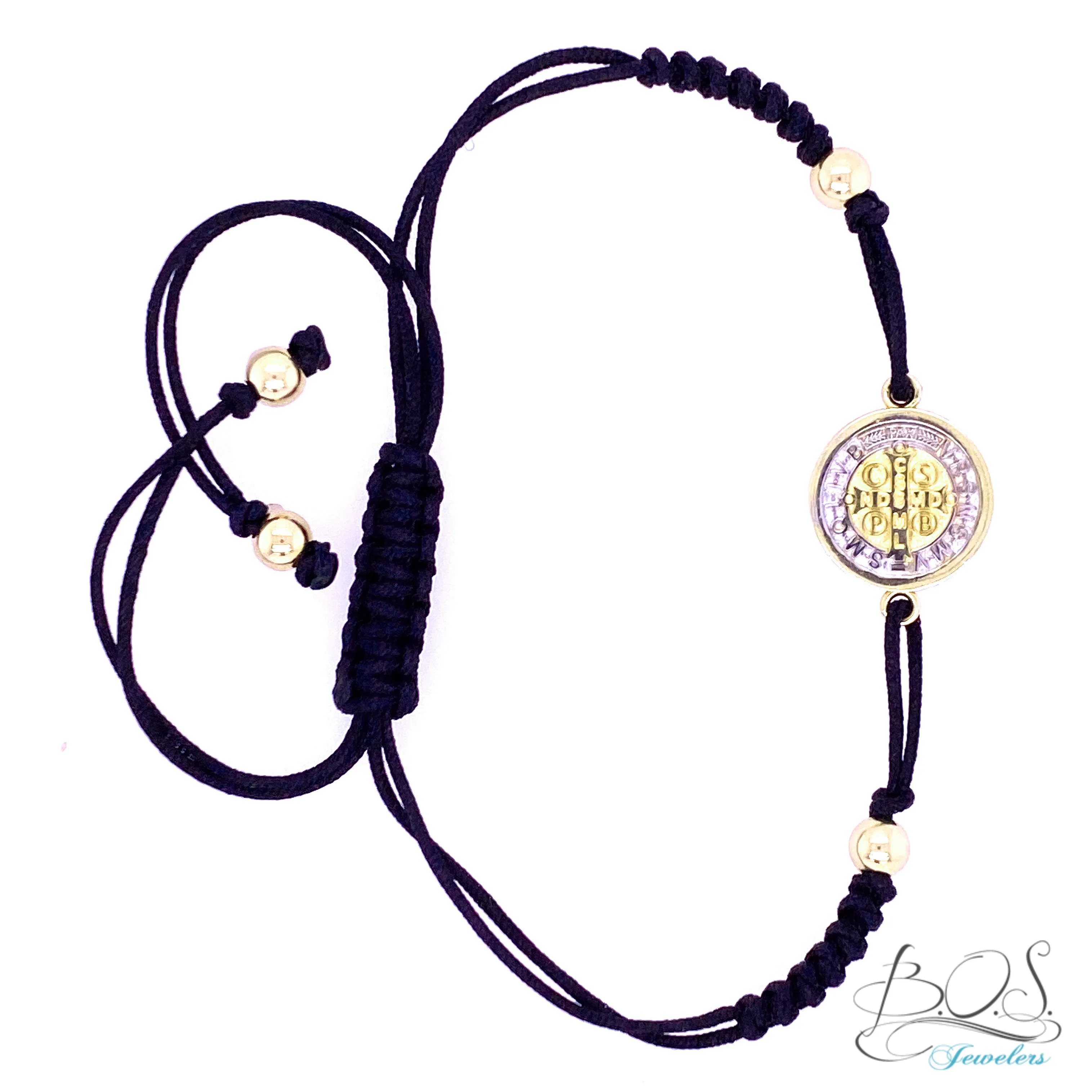12mm Two Tone St Benedict Macrame Bracelet