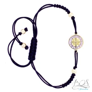 12mm Two Tone St Benedict Macrame Bracelet