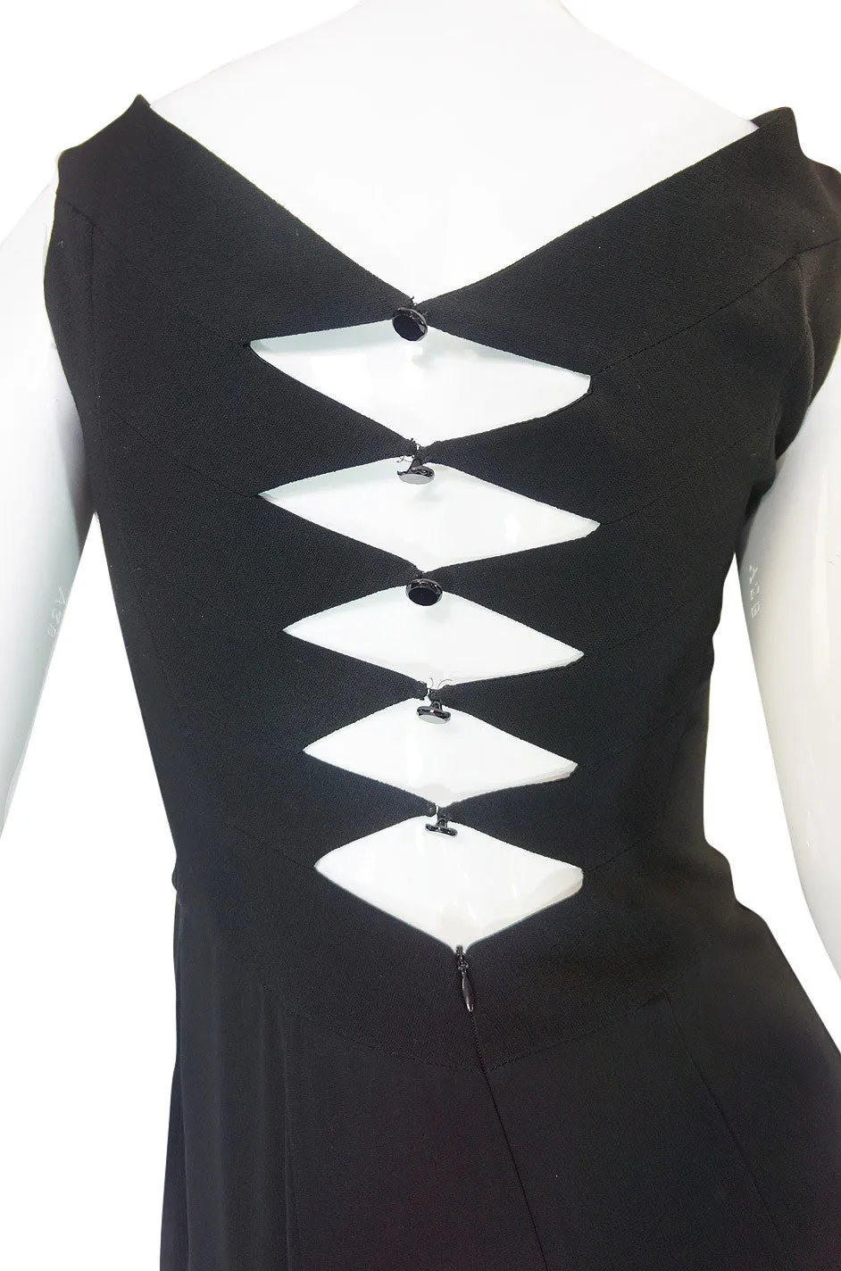 1990s Herve Leger Back Cut Out Dress