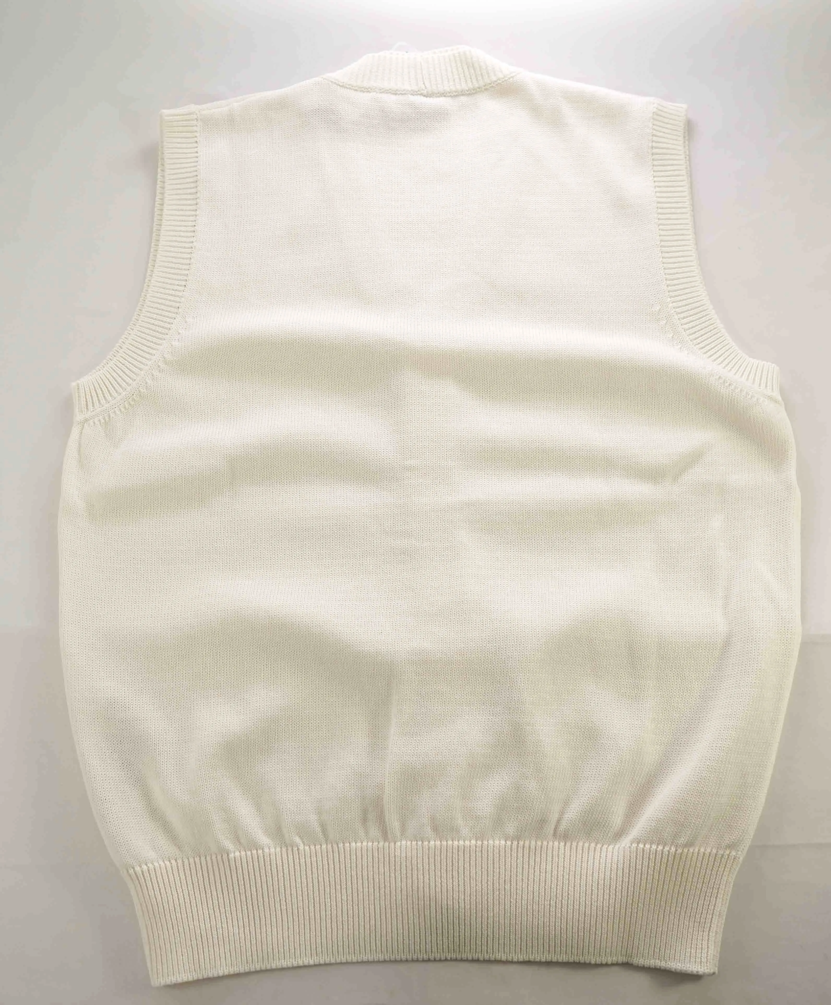$675 ELEVENTY - Ivory Cotton MOP Button Waistcoat Sweater Vest - Medium