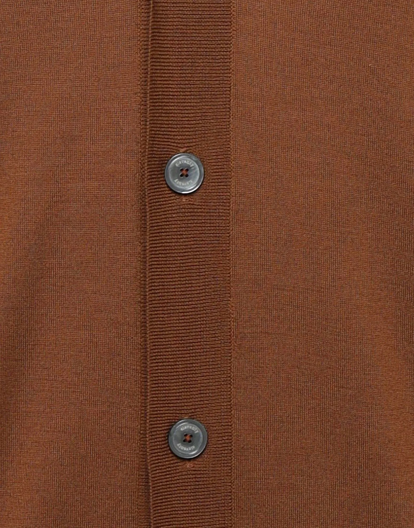 $795 ELEVENTY - Rust Brown MOP Engraved Pure Wool Cardigan Sweater - M