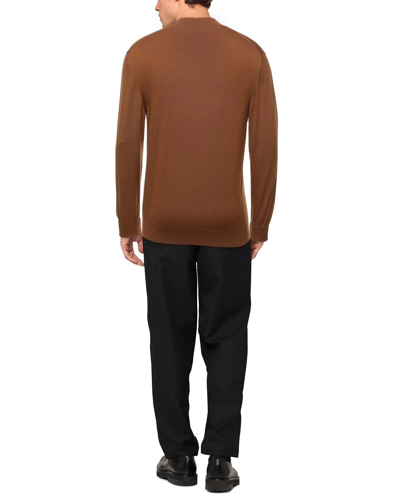 $795 ELEVENTY - Rust Brown MOP Engraved Pure Wool Cardigan Sweater - M