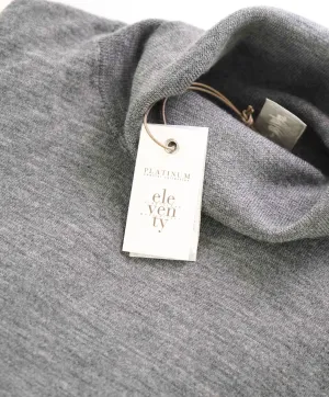 $875 ELEVENTY - Colorblock Gray Ivory *PLATINUM* Wool Turtleneck Sweater - M