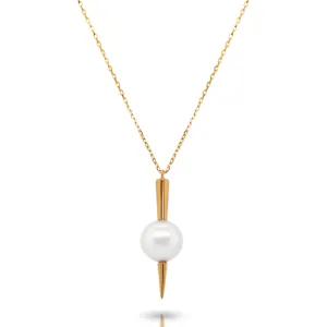 Akoya Pearl Pointed Pendant Necklace