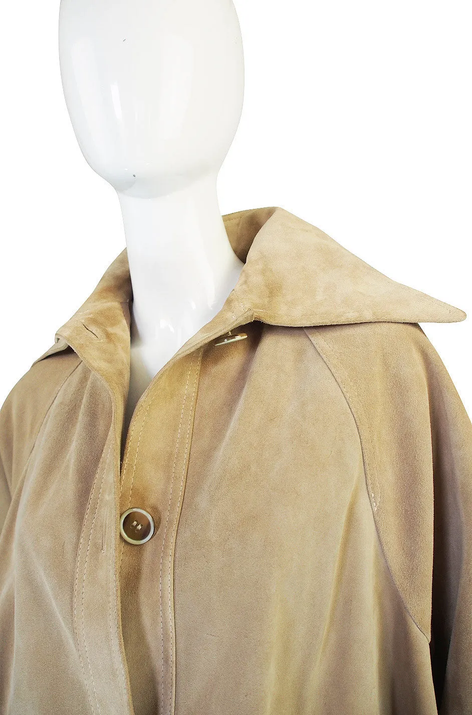 Amazing 1970s Christian Dior Suede Swing Coat