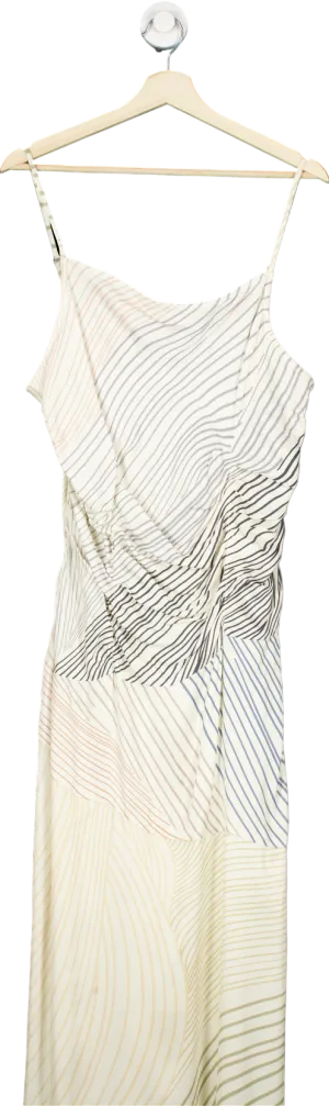 Anthropologie {Conditions Apply} White/Black Abstract Striped Maxi Dress UK 8