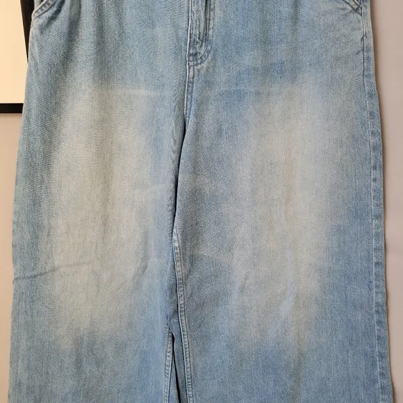 Anthropologie Pilcro Bleached Hem High Rise Cropped Wide Leg Denim Jeans 29