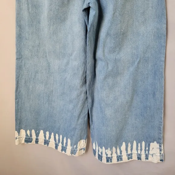 Anthropologie Pilcro Bleached Hem High Rise Cropped Wide Leg Denim Jeans 29