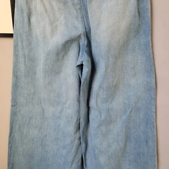 Anthropologie Pilcro Bleached Hem High Rise Cropped Wide Leg Denim Jeans 29