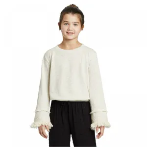 Art Class Girls' Knit Pullover Crochet Detail Top
