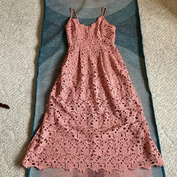 ASTR The Label Lace A Line Midi Dress