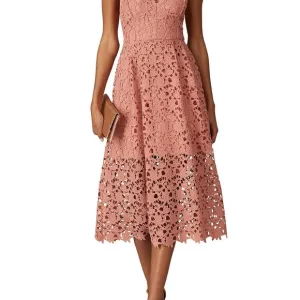ASTR The Label Lace A Line Midi Dress