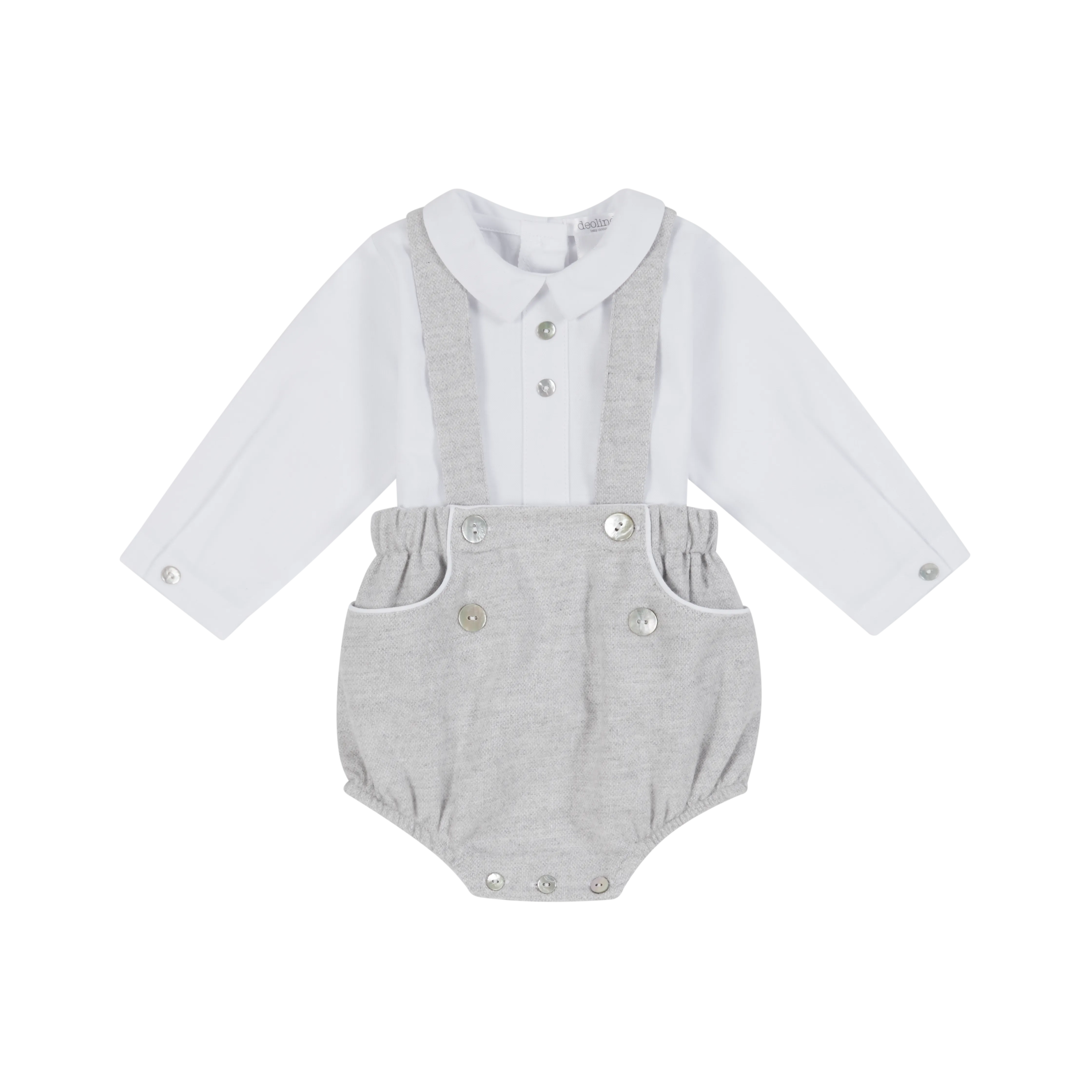 AW23 Deolinda Baby Boys Milano Grey Romper Set