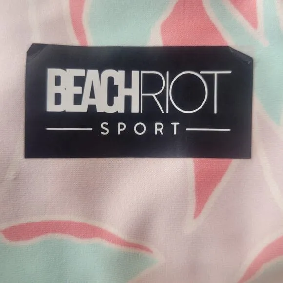 Beach Riot Sport Cross Front Bra Swim Top High Back Pink Floral Size Medium