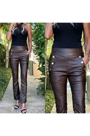 Bevy Flog - Sofia pant in Brown Vegan