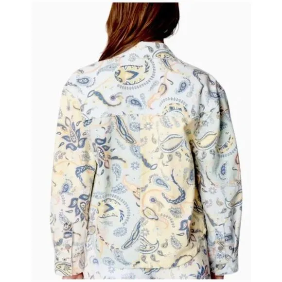 Blank NYC Paisley Print Denim Jacket Size S