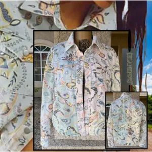 Blank NYC Paisley Print Denim Jacket Size S
