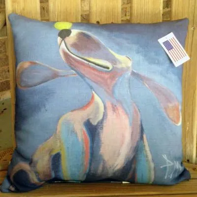Blue Dog Pillow