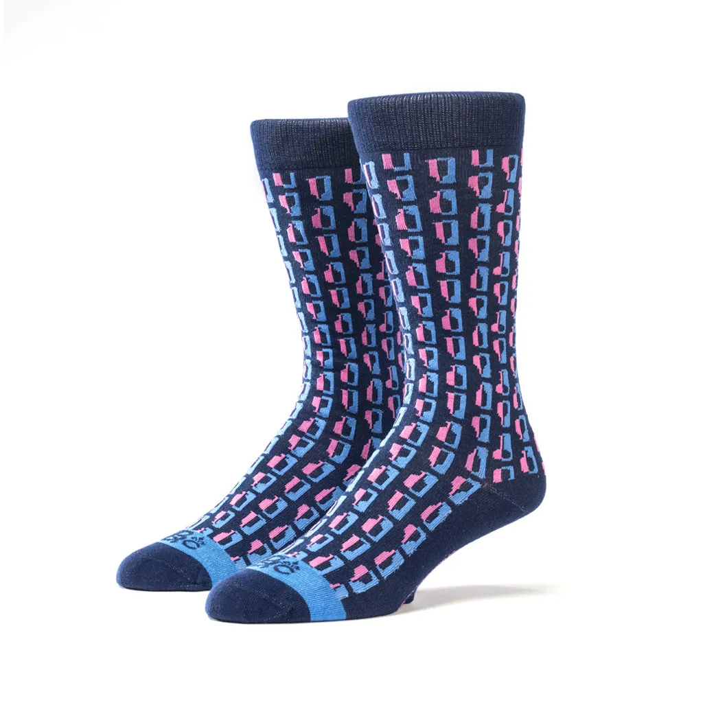 Bourbon Row Tie   Sock Gift Set | Pink   Navy