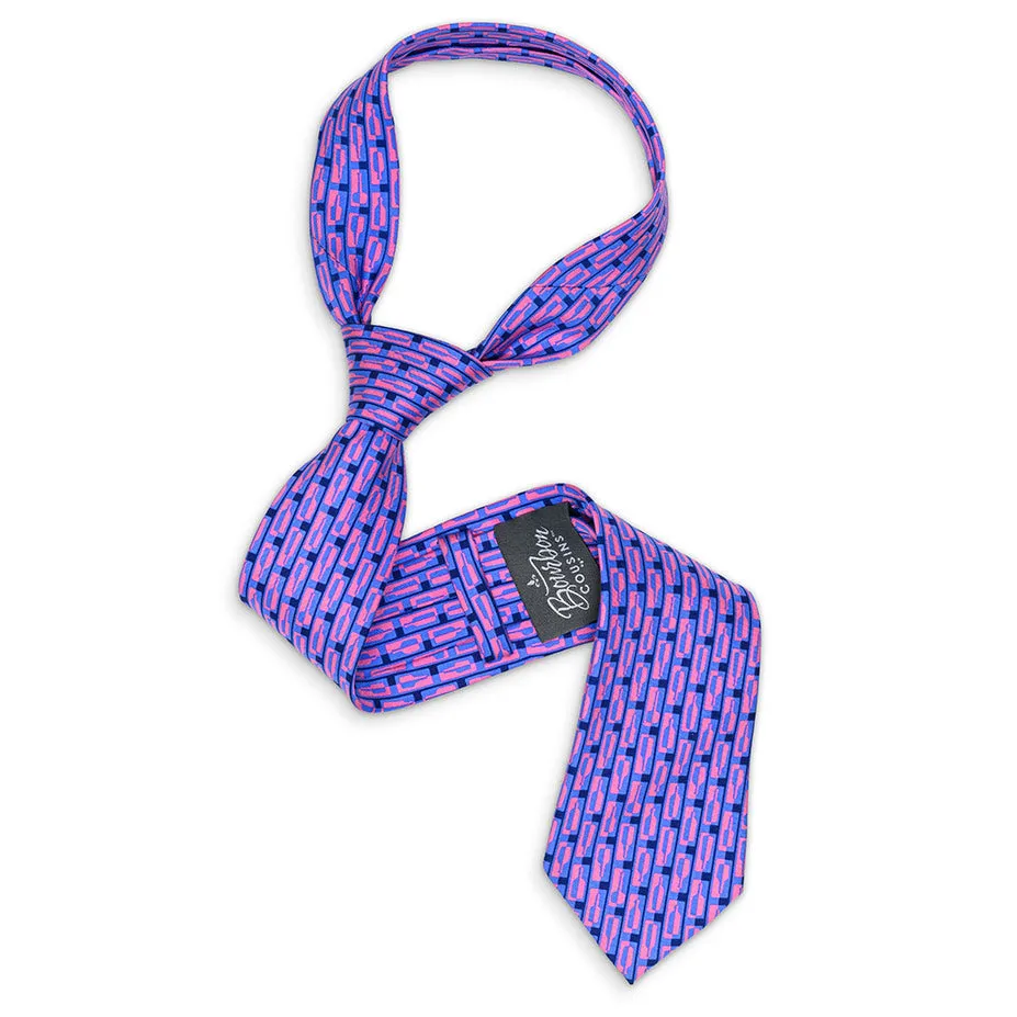 Bourbon Row Tie   Sock Gift Set | Pink   Navy