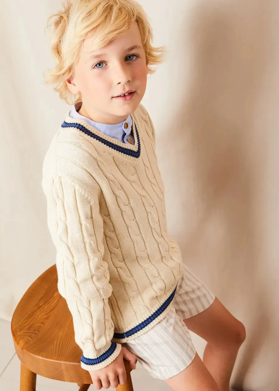 Brompton Striped Shorts in Beige (4-10yrs)