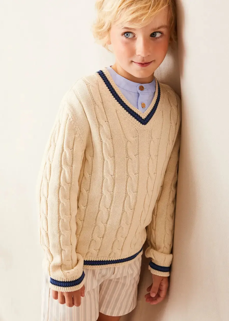 Brompton Striped Shorts in Beige (4-10yrs)