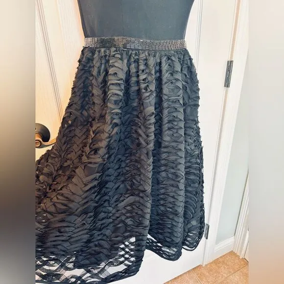 Calvin Klein Modern Black Strapless Sheath Embellished Cocktail Party Prom Dress