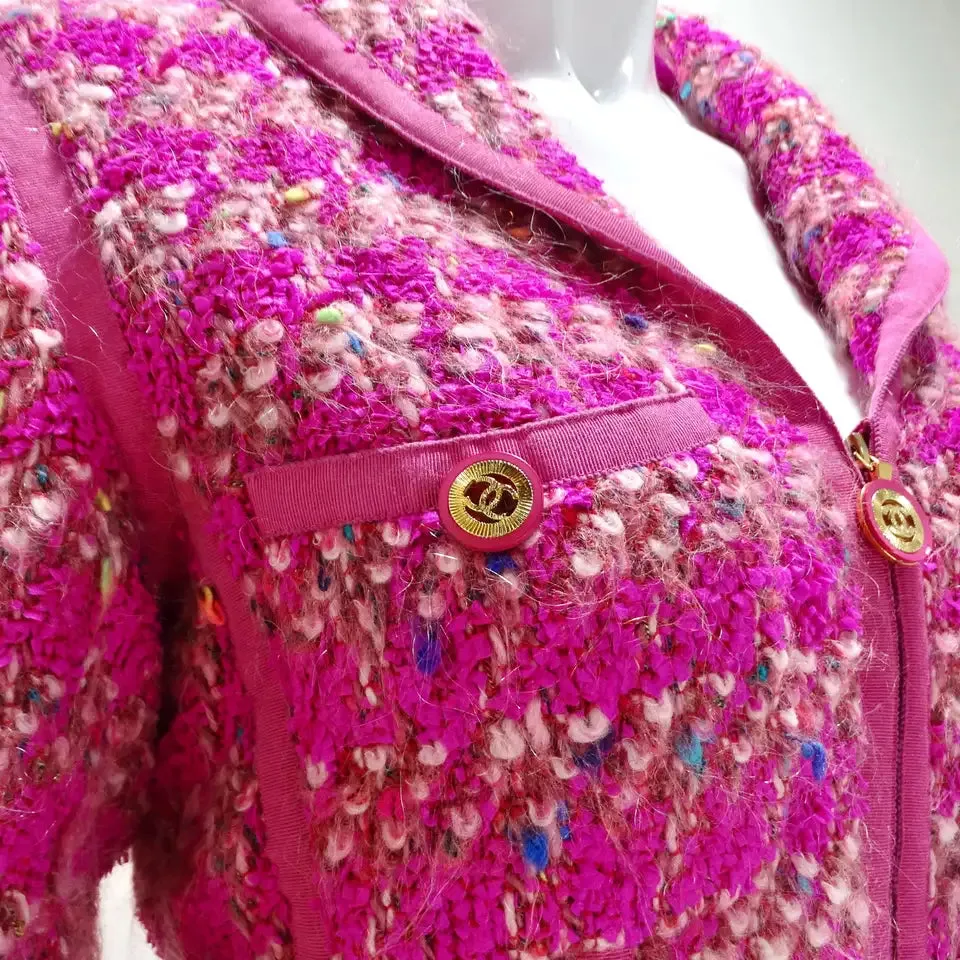 Chanel Fall 1991 Hot Pink Tweed Jacket