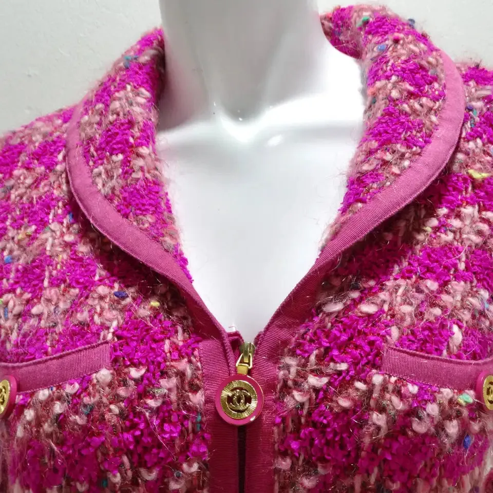 Chanel Fall 1991 Hot Pink Tweed Jacket