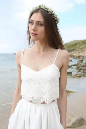 Chiffon Tulle Sequins Pleats Lace Wedding Dress-715059
