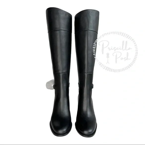 Christian Louboutin Black Lock 70 Leather Knee-high Boots Tall Block heel 37.5