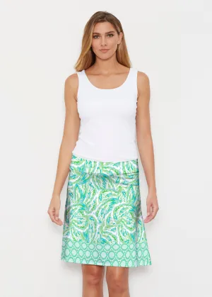 Coastal Paisley Lace Green (7690) ~ Silky Brenda Skirt 21 inch