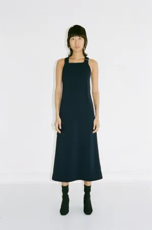 CROSSBACK D-RING MIDI DRESS - MIDNIGHT