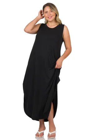 Curvy Simple is Always Best Maxi Dress in BLACK