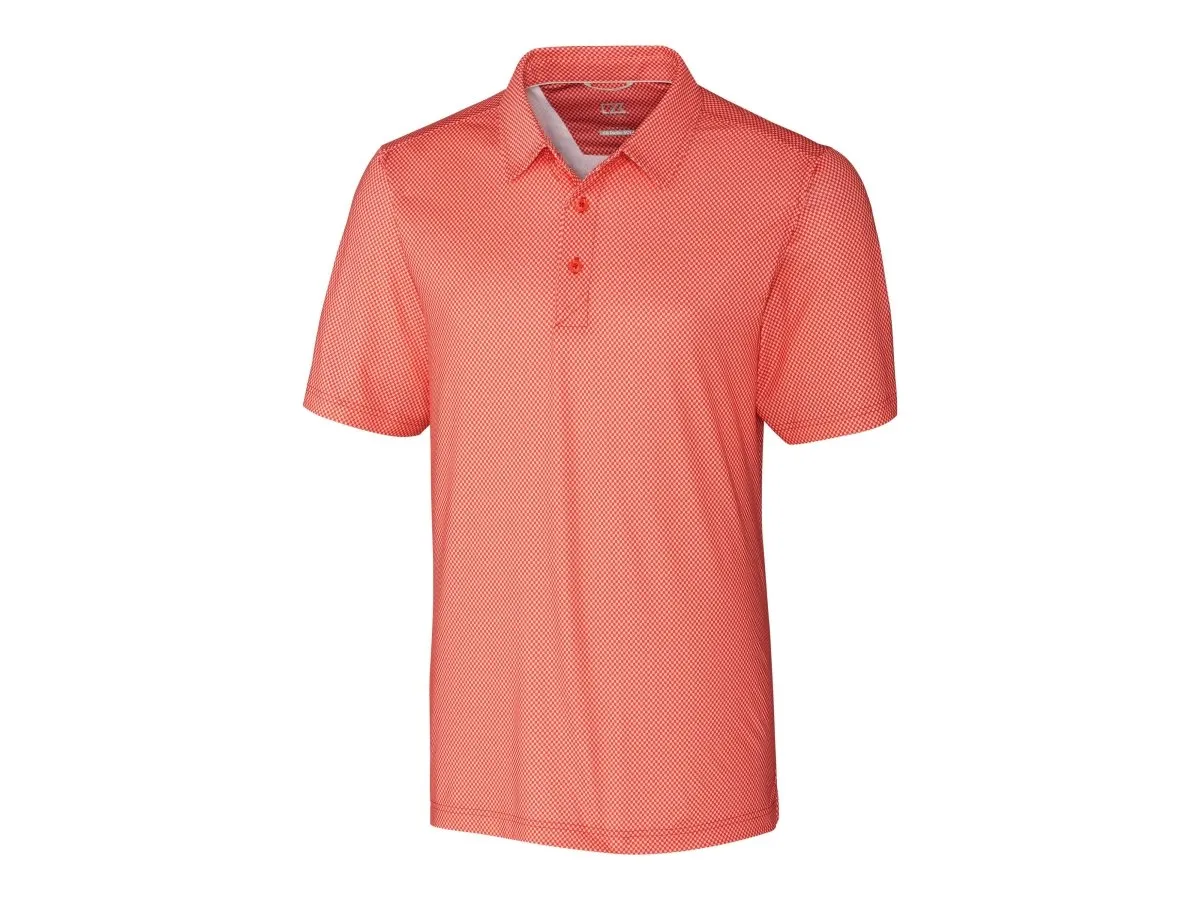 Cutter & Buck Mens Pike Mini Pennant Print Stretch Polo