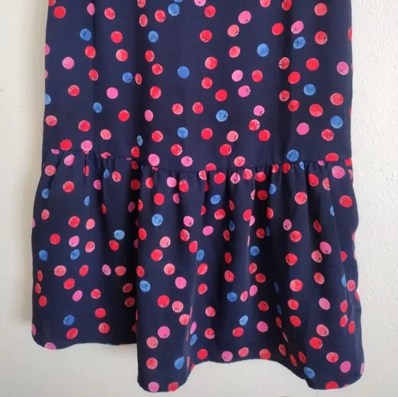 Cynthia Rowley black multicolor sleeveless drop waist cherry print dress size 8