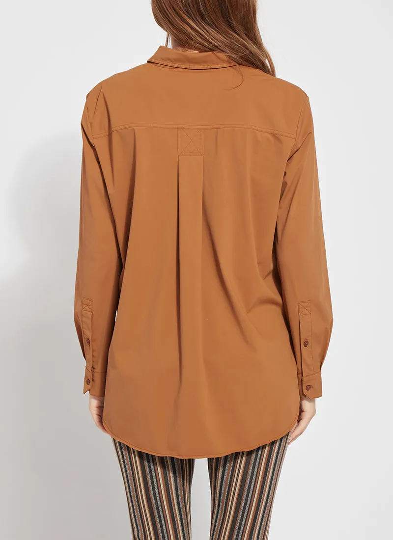 Delia Sporty Pull On Blouse - Golden Bronze