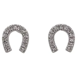 Diamond Horseshoe Stud Earrings