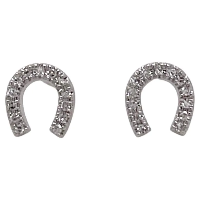 Diamond Horseshoe Stud Earrings