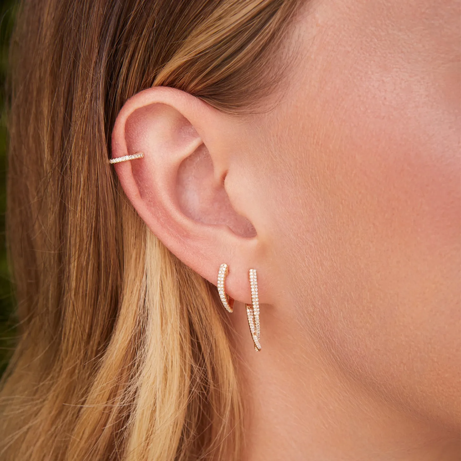 Diamond Pointed Huggie Earring