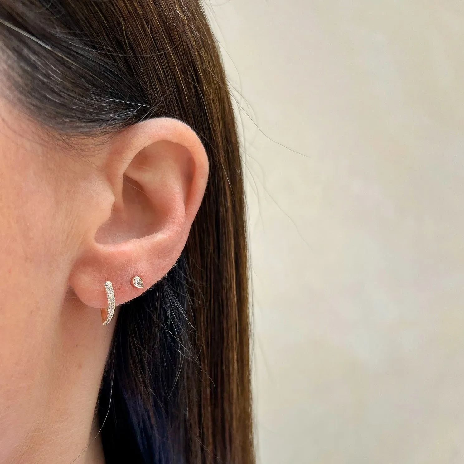 Diamond Pointed Huggie Earring