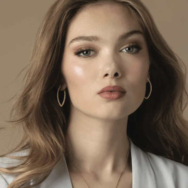 Diamond V Hoop Earring